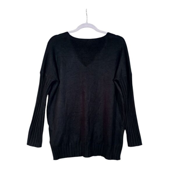 FRENCH CONNECTION ~ V-Neck Tunic Sweater - Black - Small - Picture 2 of 8